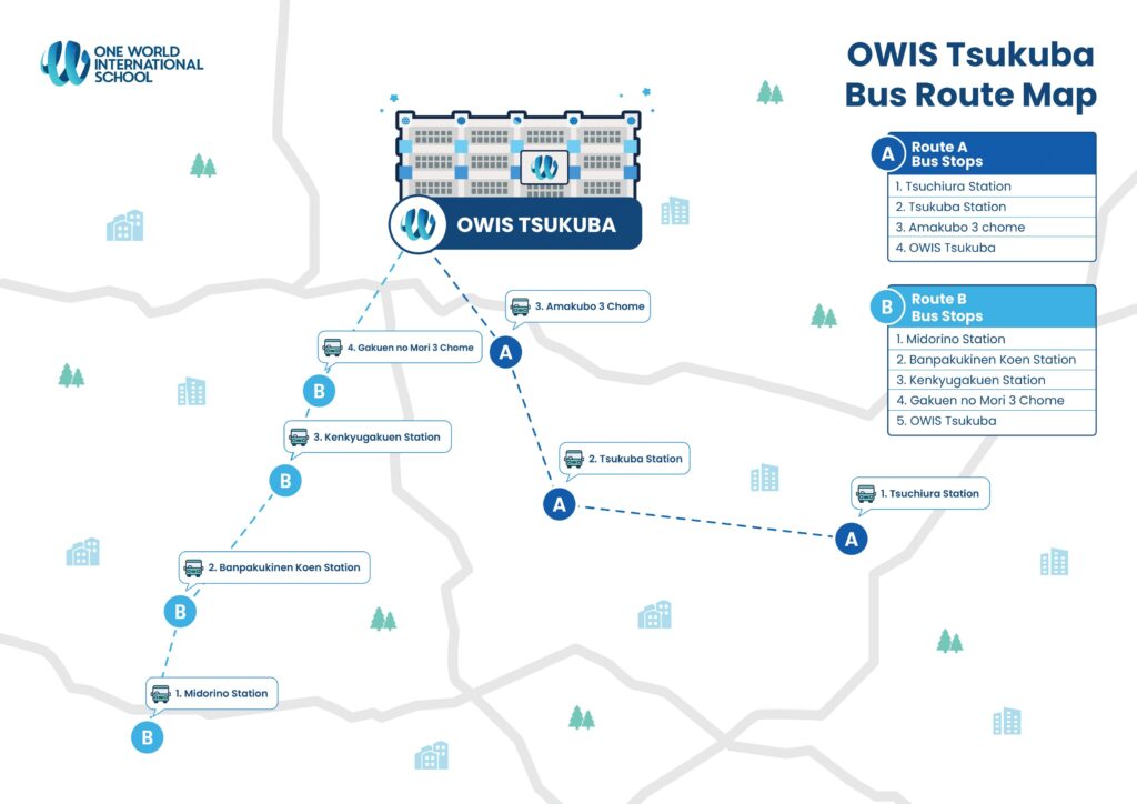OWIS Tsukuba School Bus Route infographic